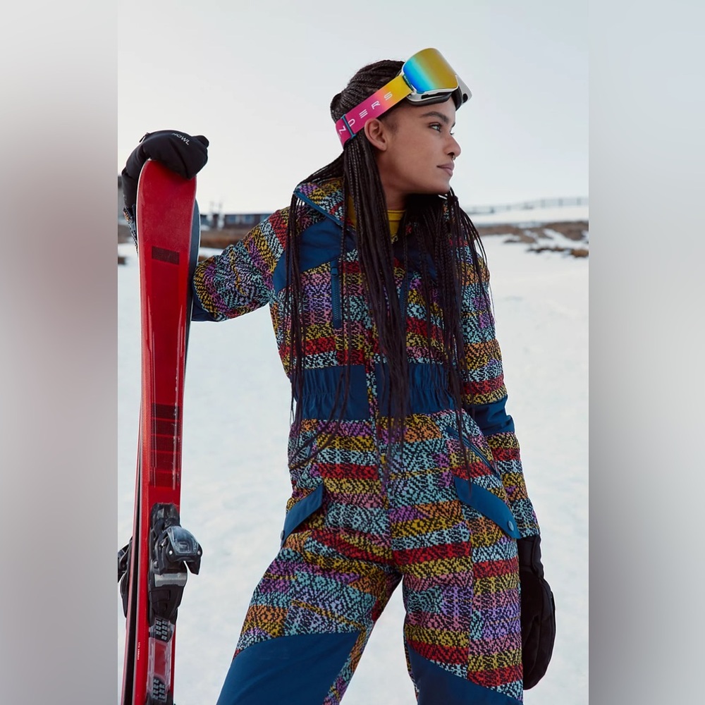 Free People Movement NEW All Prepped Jacquard Ski Suit Snowsuit Womens Sz M $600